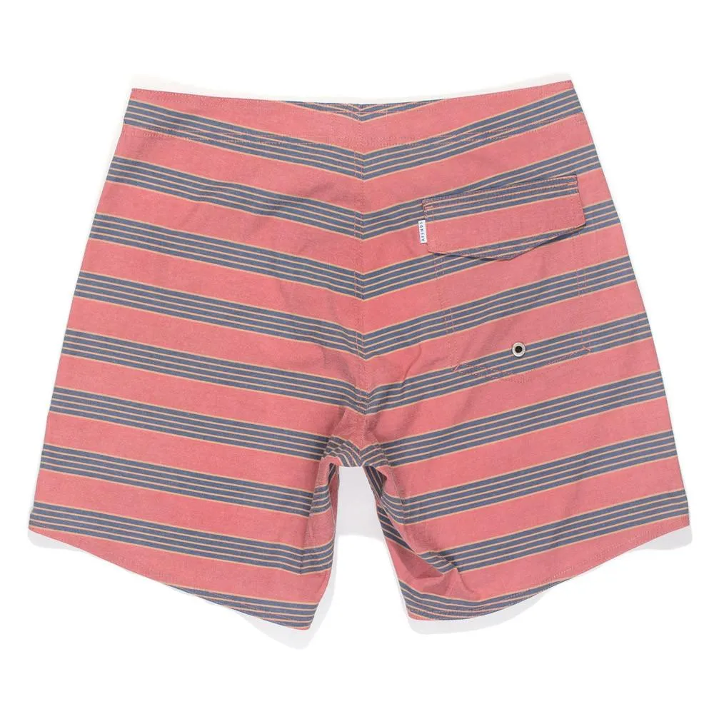 Afends Mens Easyrider - Red Stripe - Fixed Waist Board Short