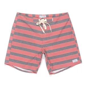 Afends Mens Easyrider - Red Stripe - Fixed Waist Board Short