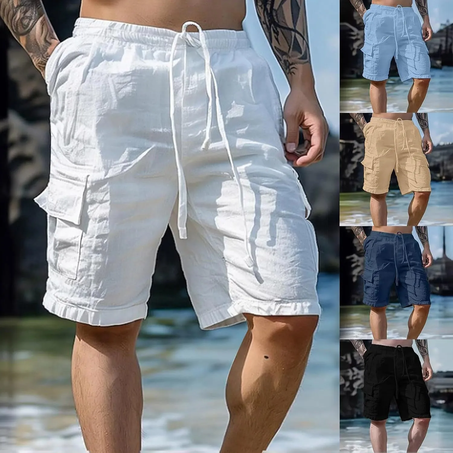 Alalaso Men Shorts Casual Men's Shorts with Deep Pockets Loose Fit Casual Shorts for Running Workout Training Basketball