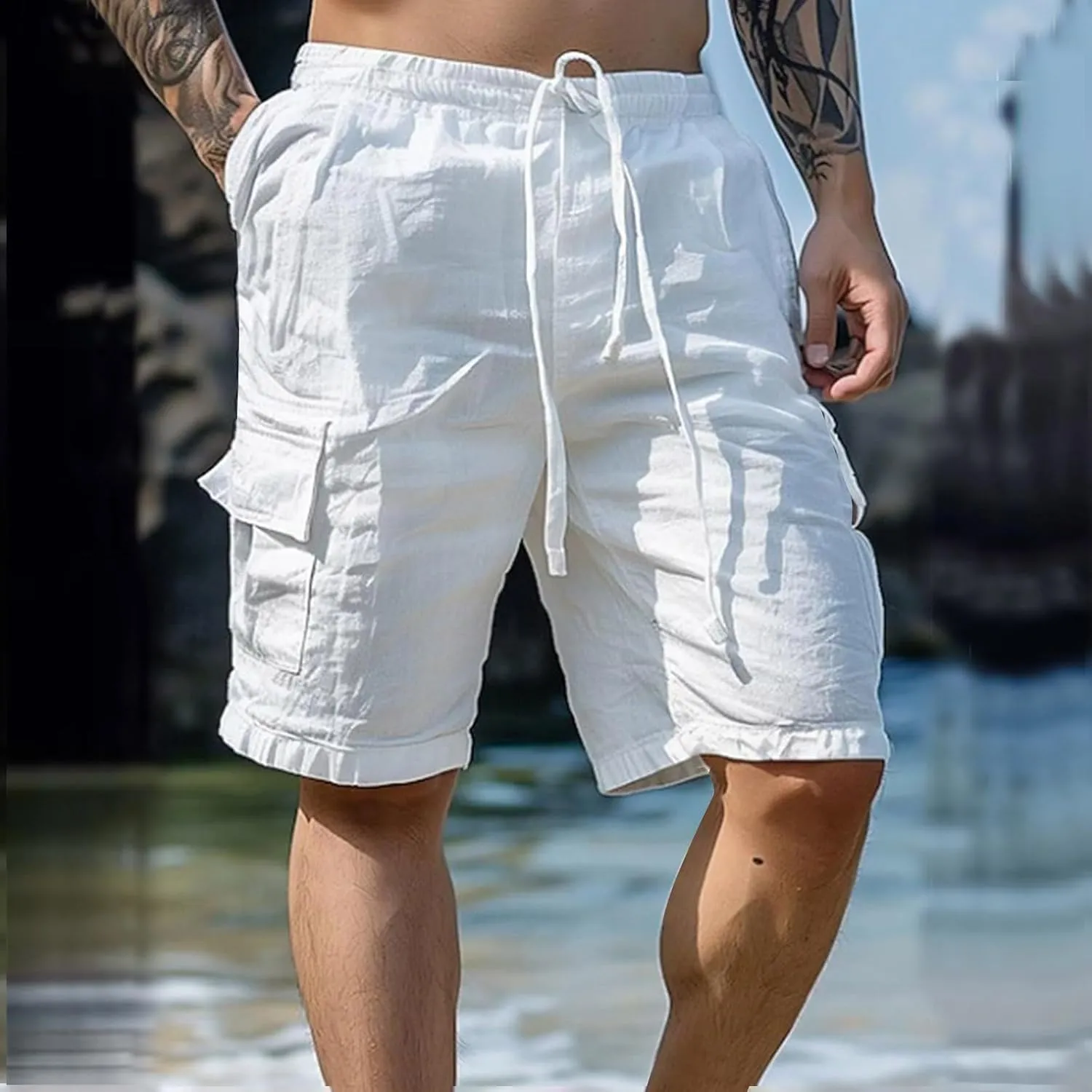 Alalaso Men Shorts Casual Men's Shorts with Deep Pockets Loose Fit Casual Shorts for Running Workout Training Basketball
