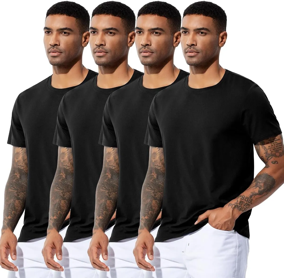 Arjen Kroos Men's Quick Dry Gym T-Shirts Multipack Workout Short Sleeve Shirts Athletic Running Undershirts