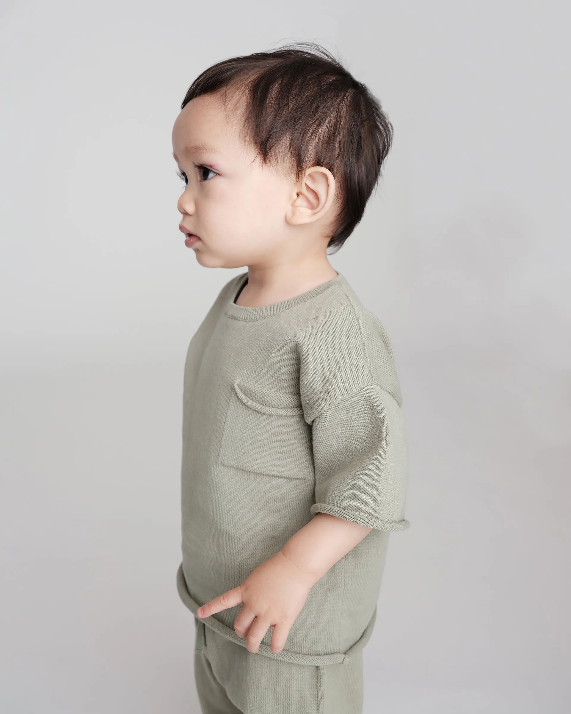 Boxy Cotton Tee Pocket