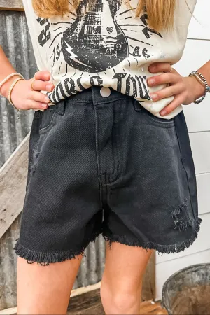 Girls Distressed Cut Off Shorts