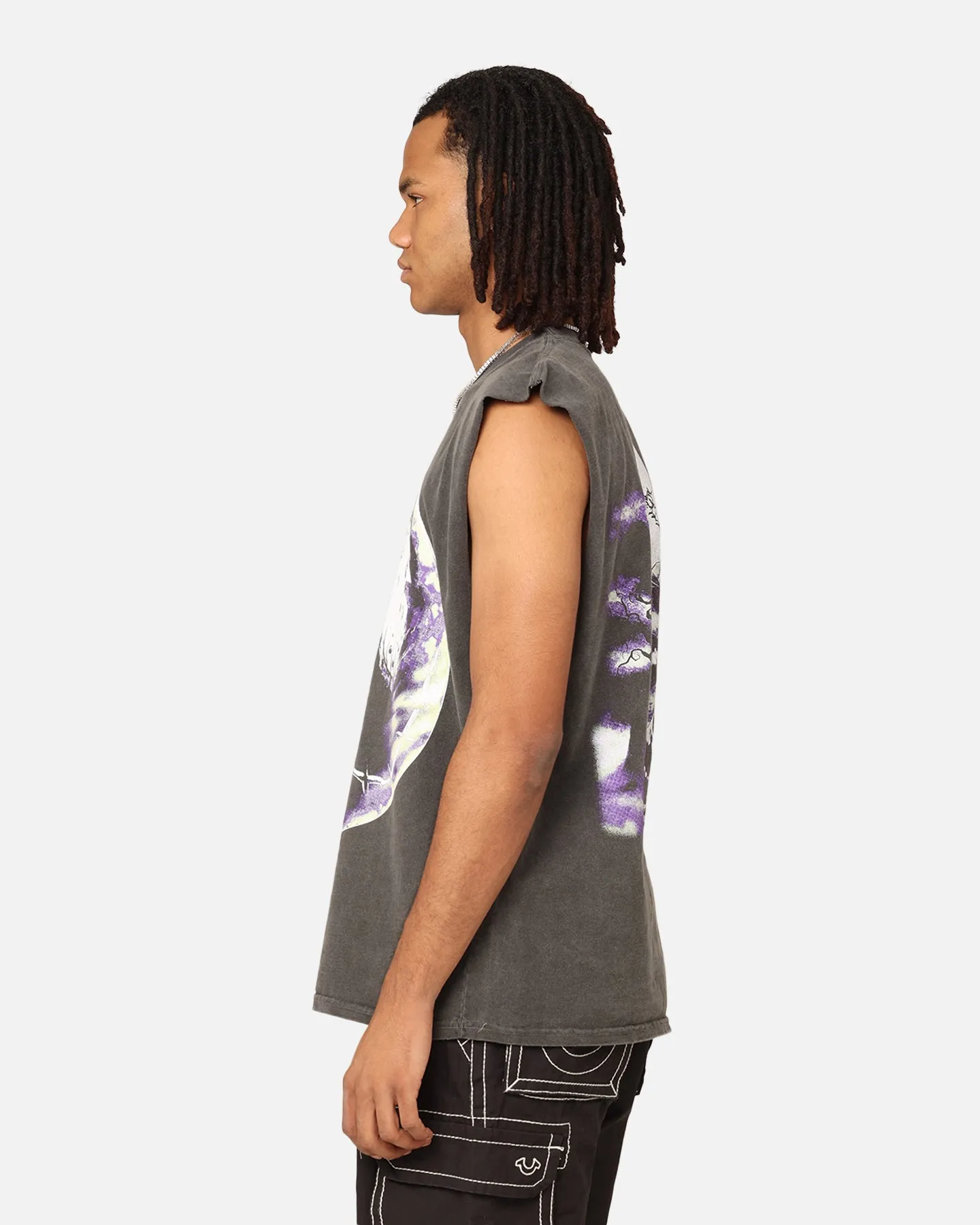 Goat Crew X The Nightmare Before Christmas Jack Skellington Heavyweight Vintage Muscle T-Shirt Black Wash