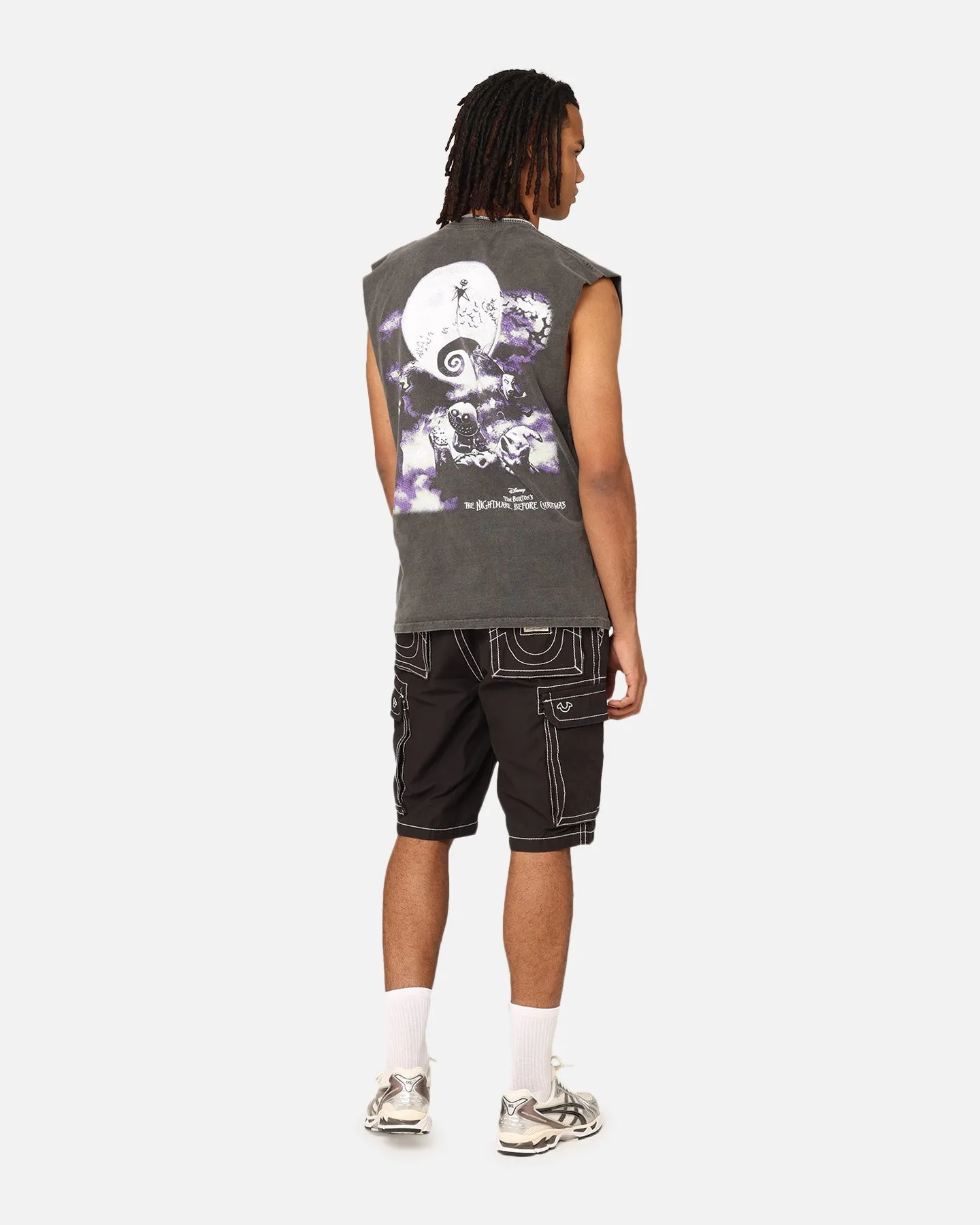Goat Crew X The Nightmare Before Christmas Jack Skellington Heavyweight Vintage Muscle T-Shirt Black Wash
