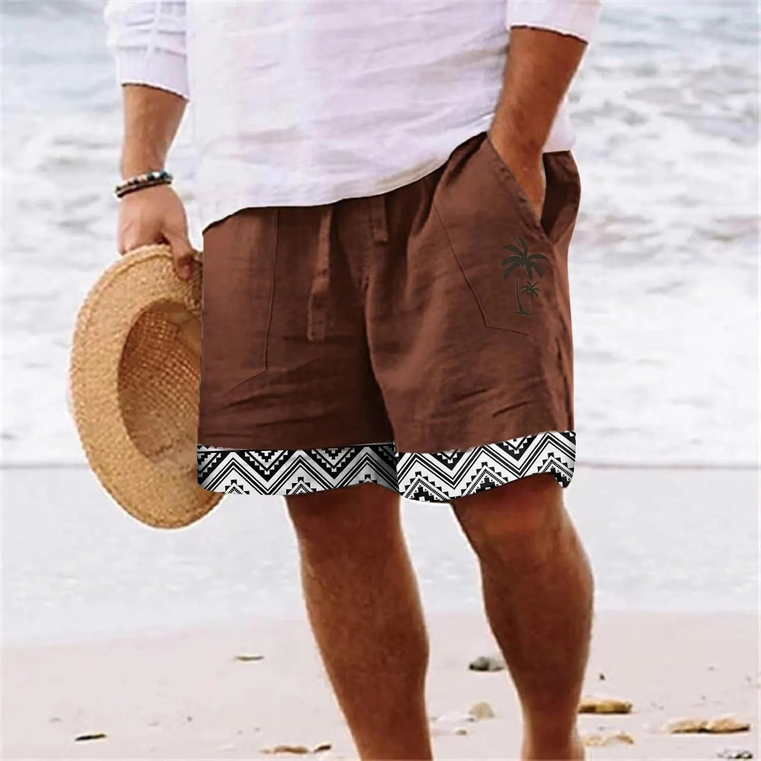 LCMTWX Black Shorts Men Cotton Fashionable Casual Shorts Solid and Men's Pants Khaki Shorts Big and Tall Cargo Shorts for