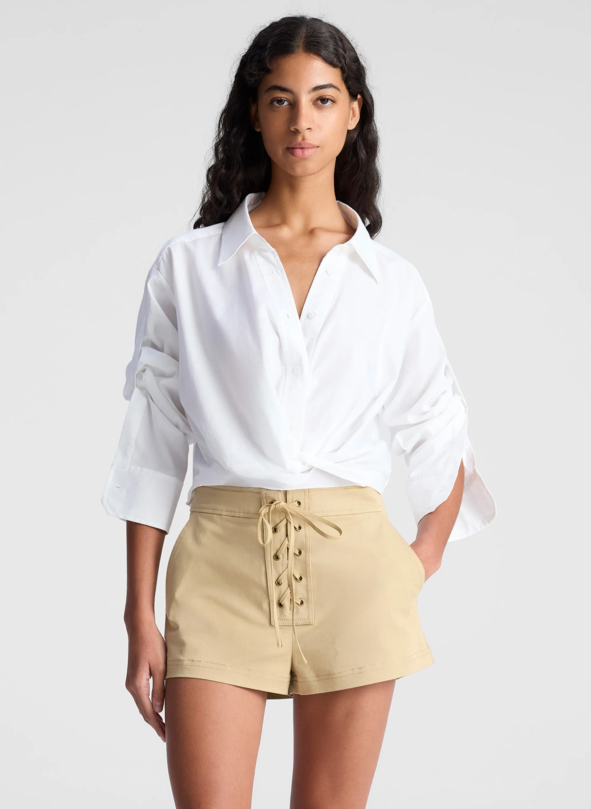 Leo Cropped Cotton Shirt