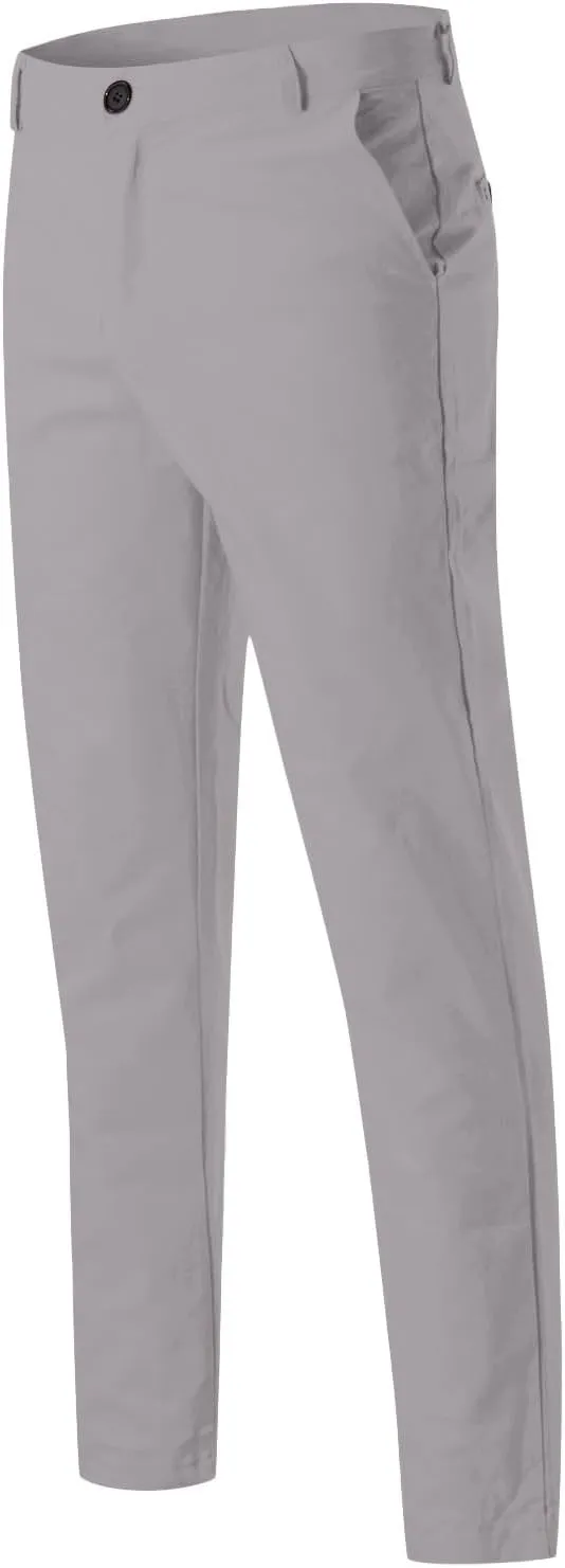 Men's Skinny Fit Dress Pants Flat Front Casual Smart Trousers Trendy Business Work Chino Pants with Pockets Plus Size