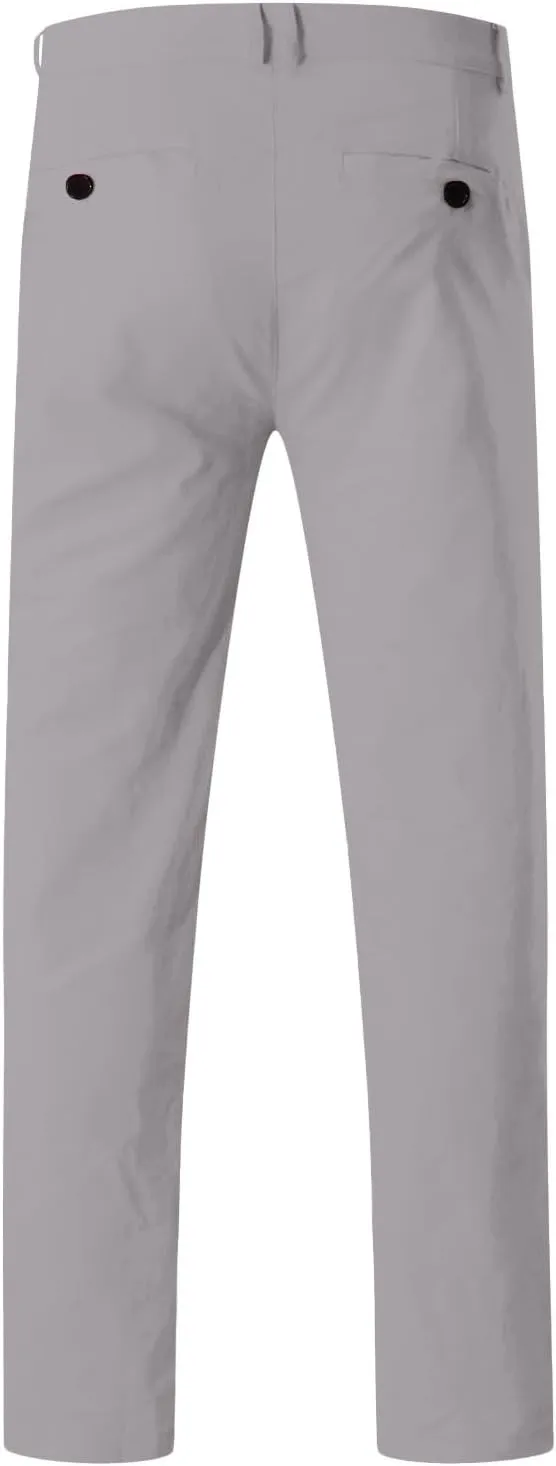 Men's Skinny Fit Dress Pants Flat Front Casual Smart Trousers Trendy Business Work Chino Pants with Pockets Plus Size