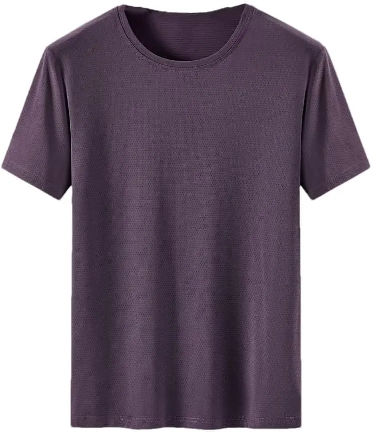 Men's Solid Color Quick Dry Sport T-Shirt Short Sleeves O-Neck Casual Tees Gym Top
