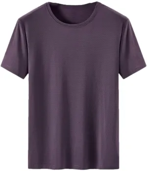 Men's Solid Color Quick Dry Sport T-Shirt Short Sleeves O-Neck Casual Tees Gym Top
