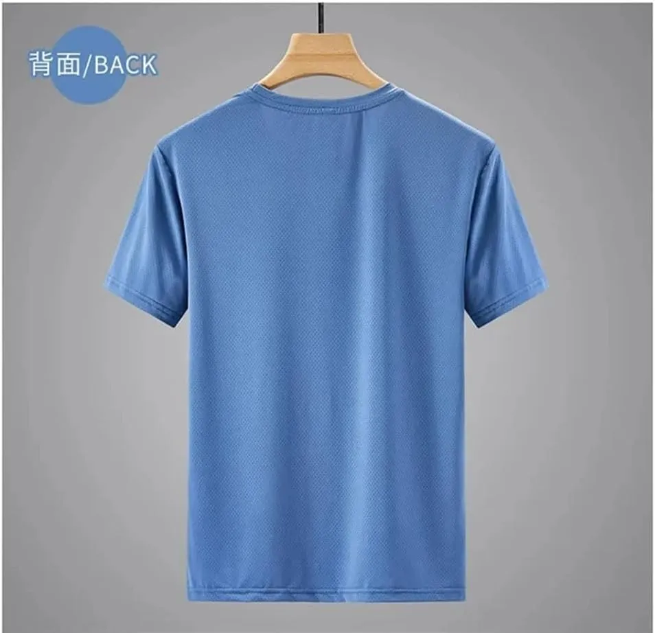 Men's Solid Color Quick Dry Sport T-Shirt Short Sleeves O-Neck Casual Tees Gym Top