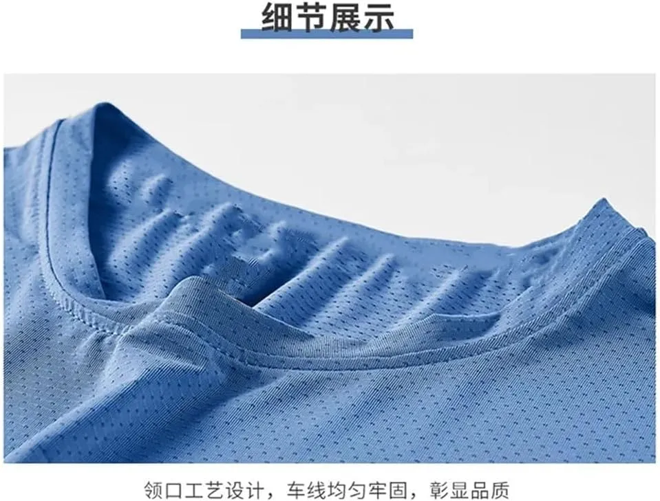 Men's Solid Color Quick Dry Sport T-Shirt Short Sleeves O-Neck Casual Tees Gym Top