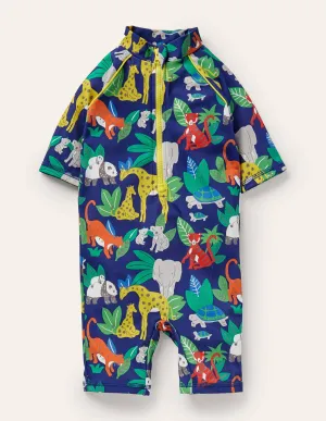 Printed Sun-safe Surf Suit-Starboard Blue Jungle
