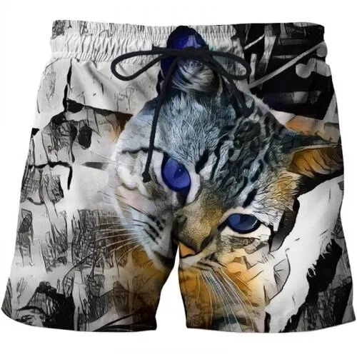 Skull Printed Beach Shorts Men 3d Funny Casual Short