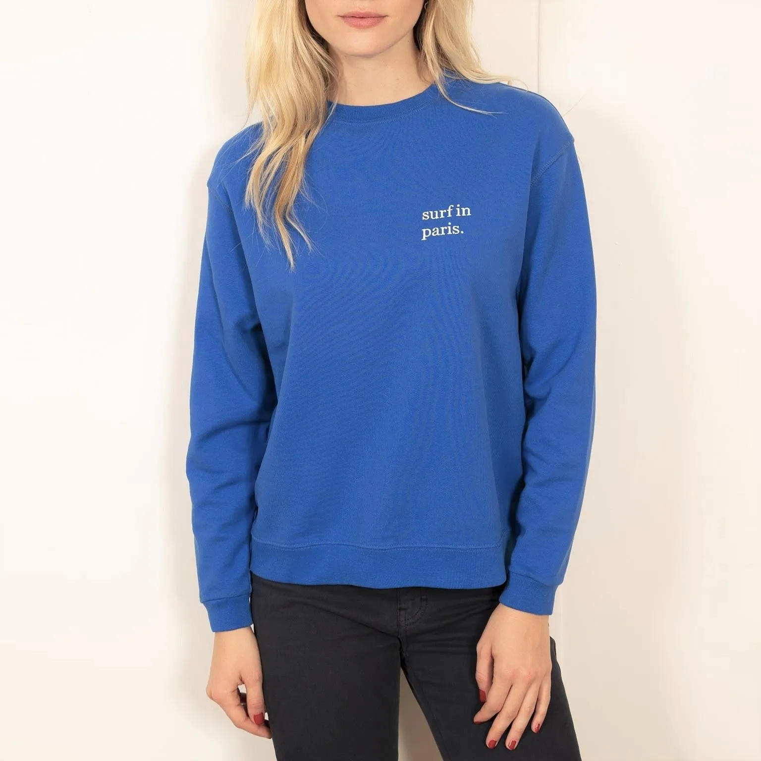 Surf in Paris Embroidered Sweatshirt (Blue)