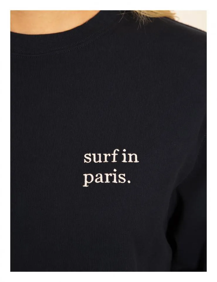 Surf in Paris Embroidered Sweatshirt (Navy)