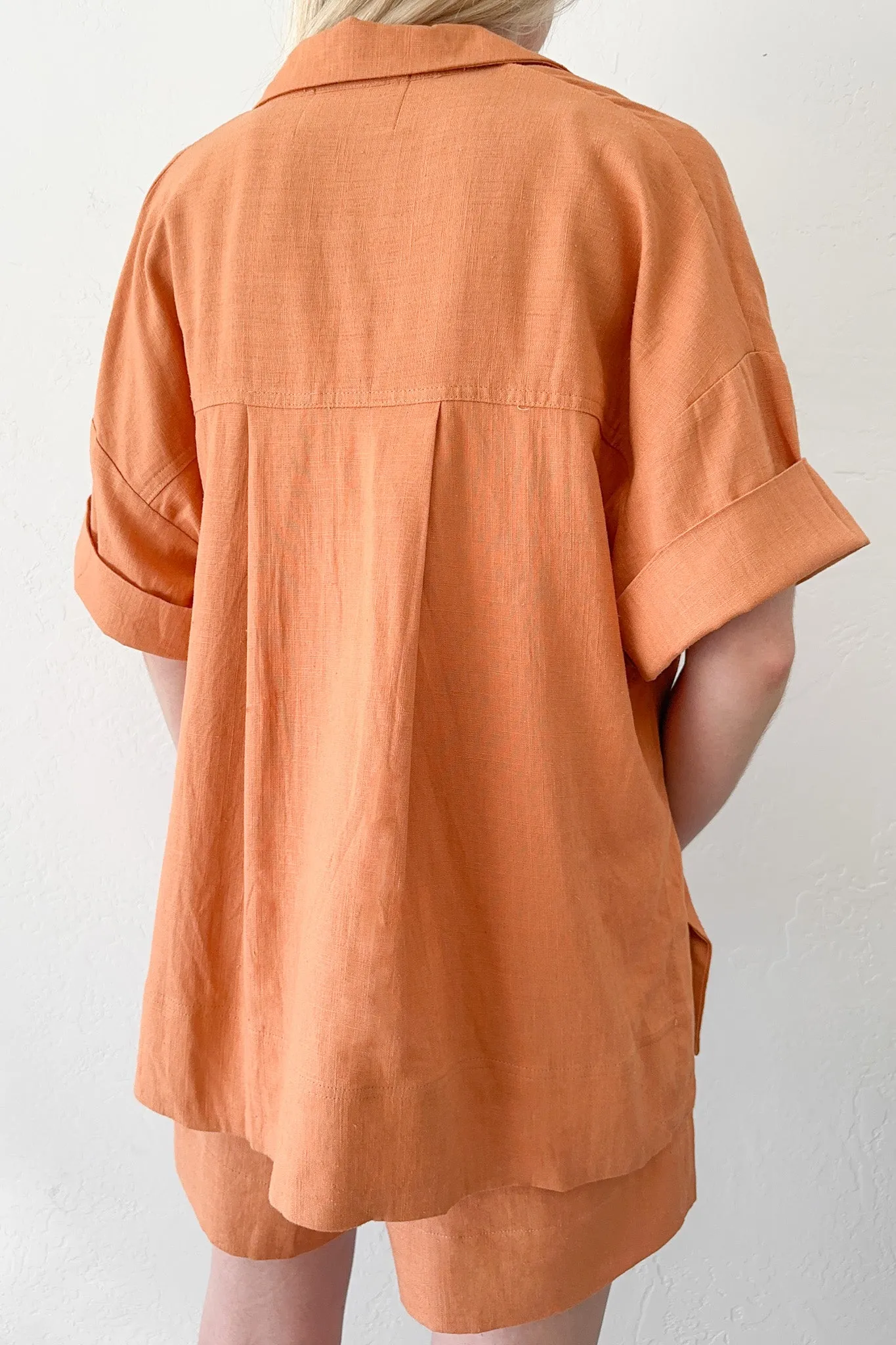 Terracotta Linen Short Set