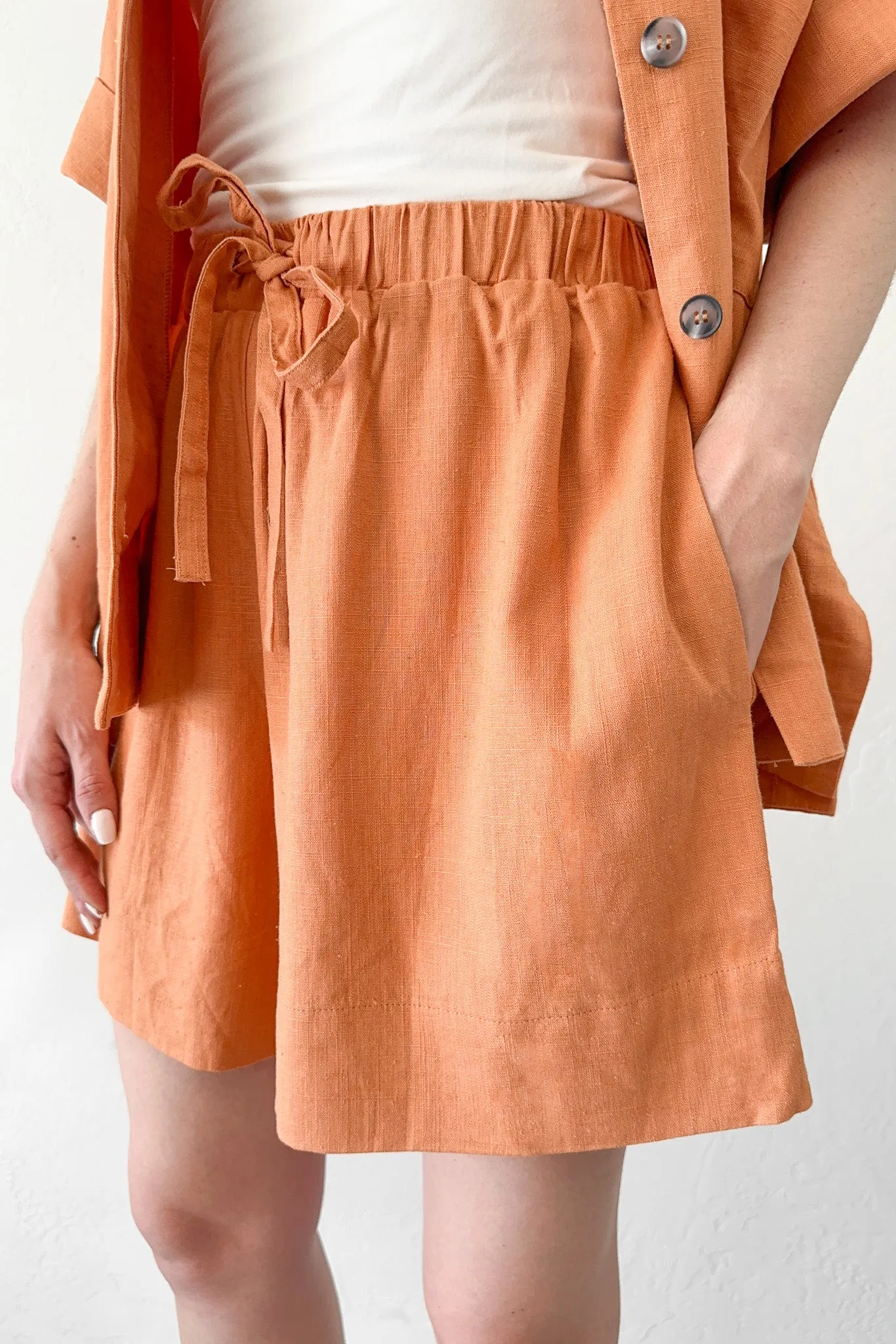 Terracotta Linen Short Set