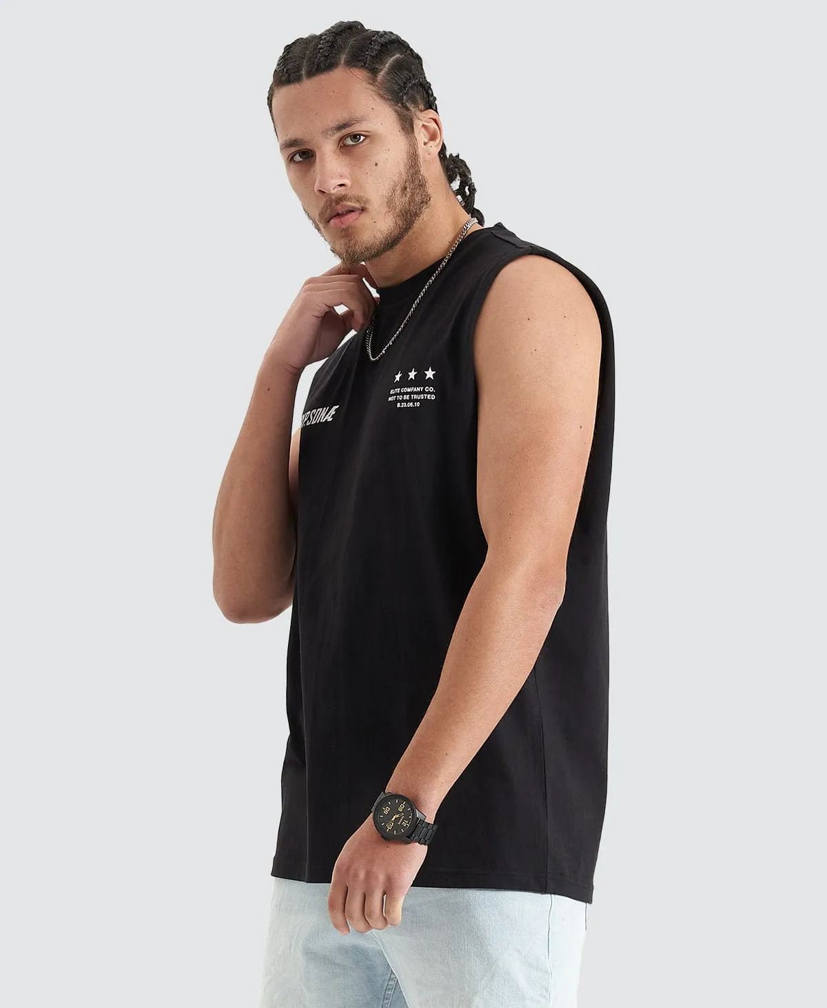 Trusted Relaxed Fit Muscle Jet Black