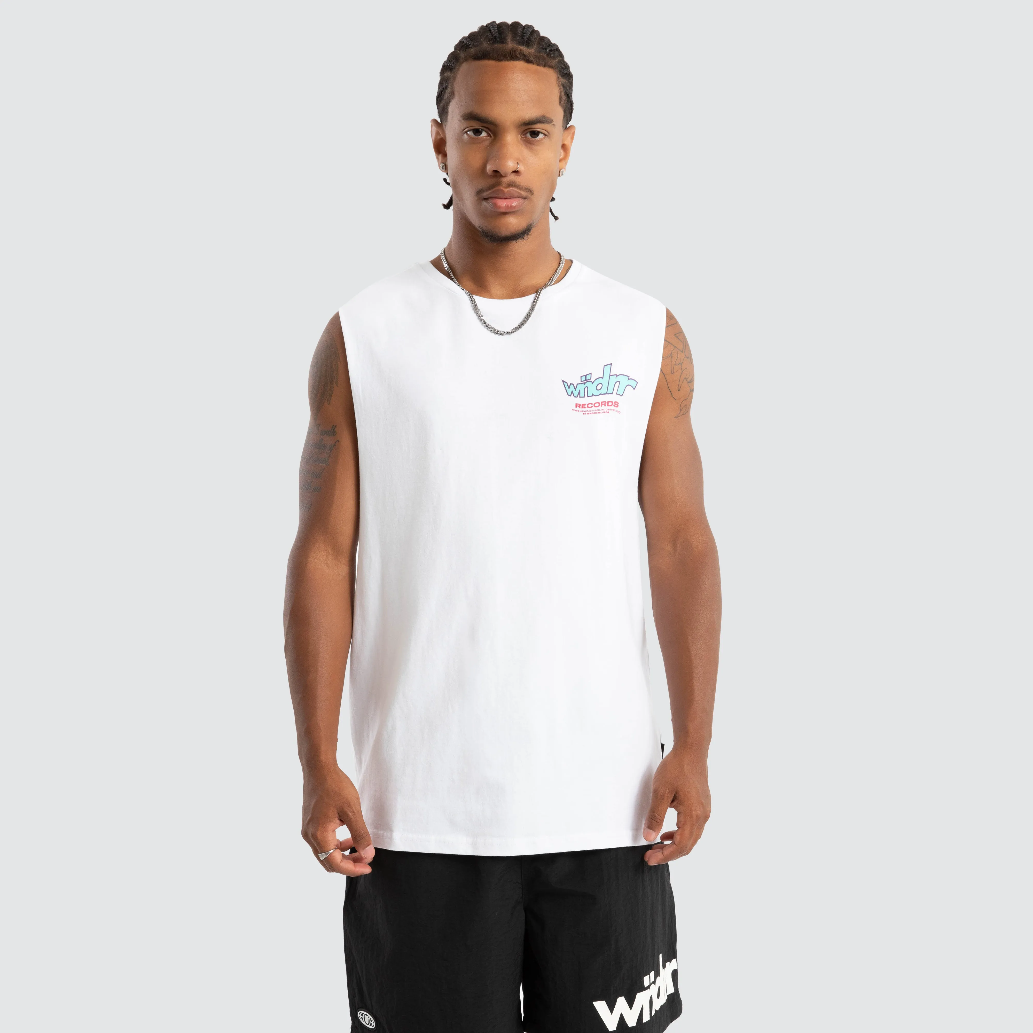 Warped Muscle Top White