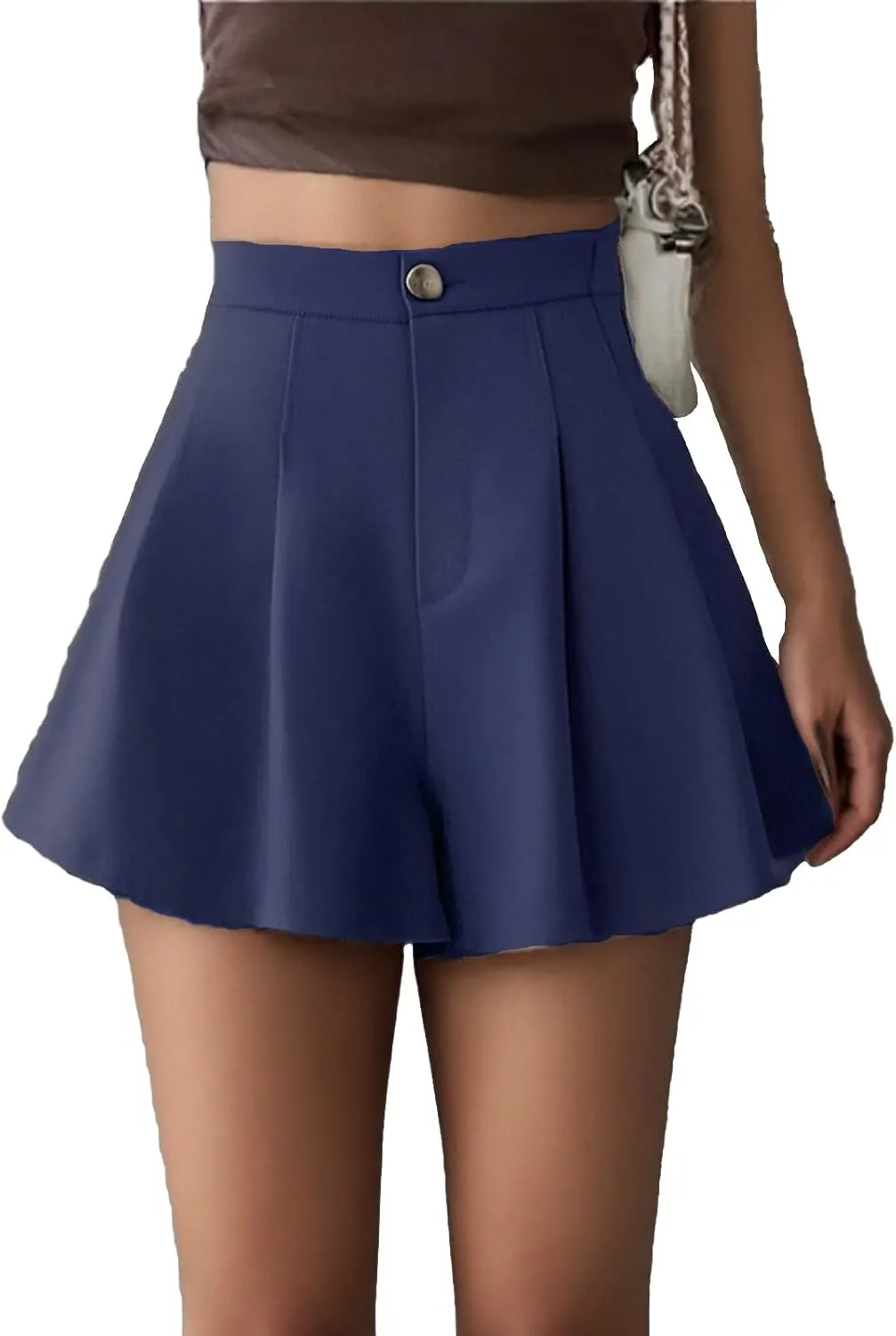 Women's Casual Elastic High Waisted Wide Leg Flowy Shorts Pleated Dressy Summer Shorts Short for Women Casual