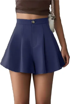 Women's Casual Elastic High Waisted Wide Leg Flowy Shorts Pleated Dressy Summer Shorts Short for Women Casual